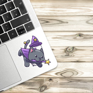 Cute Wizard Witch Cat Sticker