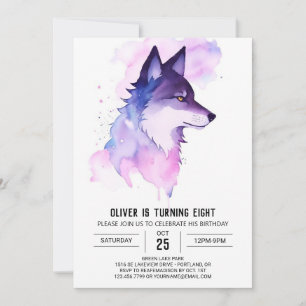 Cute Wolf Adventure Birthday Invitation