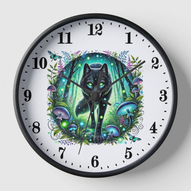 Cute wolf animal lovers  clock (Front)