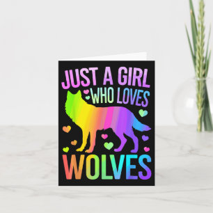 Cute Wolf Art For Women Girls Wof Pack Wolves Wolf Card