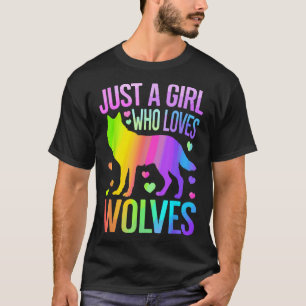 Cute Wolf Art For Women Girls Wof Pack Wolves Wolf T-Shirt