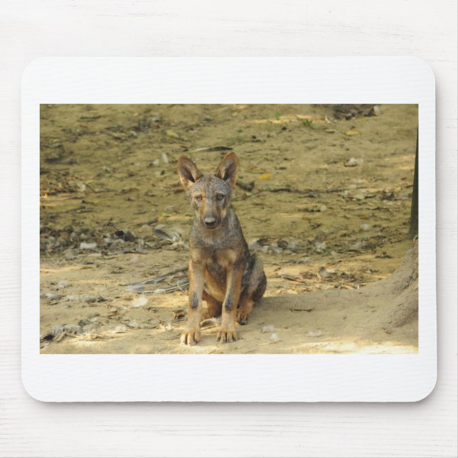 Cute Wolf Cub Mouse Mat (Front)
