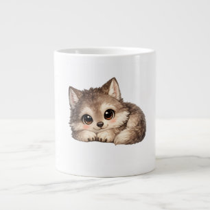 Cute Wolf Cub with Big Eyes Clear Stadium Bag Large Coffee Mug