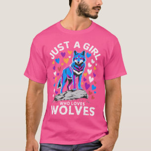 Cute Wolf Lover Just A Girl Who Loves Wolves T-Shirt