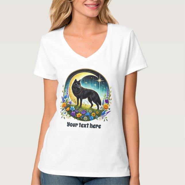 Cute wolf lovers customisable  T-Shirt (Front)