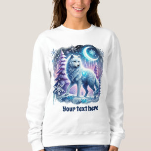 Cute wolf lovers customisable Winter Sweatshirt