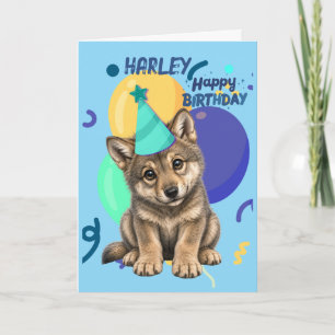 Cute Wolf Pup, Boy's Birthday Card