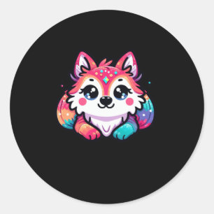 Cute Wolf Sticker1 Classic Round Sticker