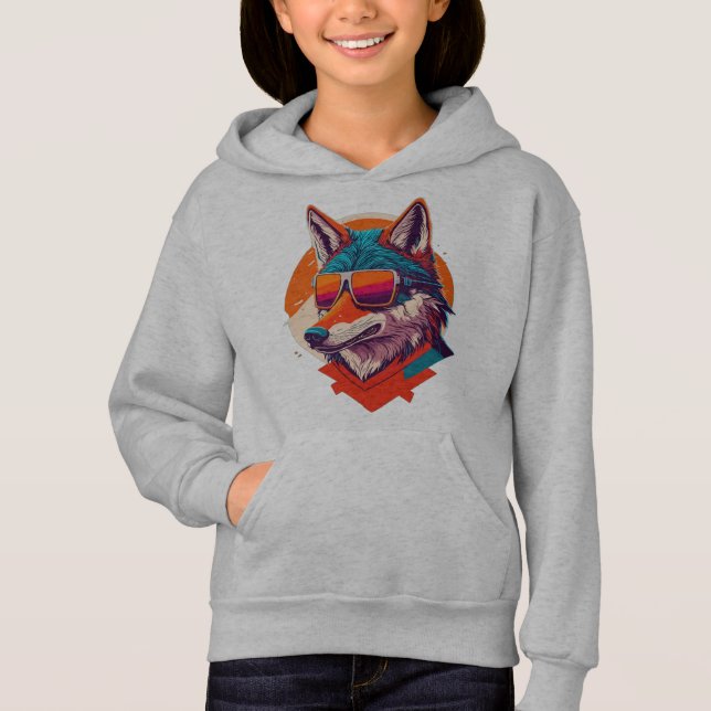 CUTE WOLF WEARING SUNGLASS. (Front)
