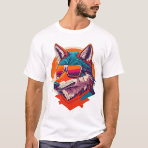 CUTE WOLF WEARING SUNGLASS. T-Shirt
