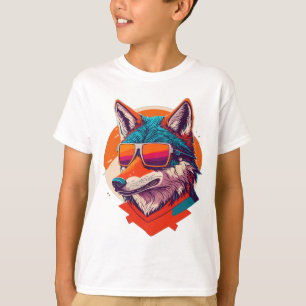 CUTE WOLF WEARING SUNGLASS. T-Shirt