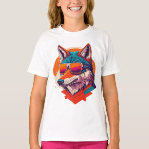 CUTE WOLF WEARING SUNGLASS. T-Shirt