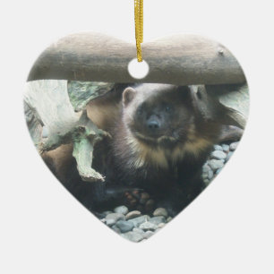 Cute Wolverine Ceramic Tree Decoration
