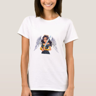 Cute woman Angel's with open wings and sword T-Shirt