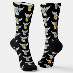 Cute woman Angel's with open wings Socks
