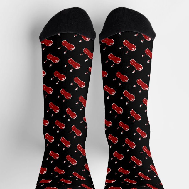 Cute woman monster face  socks (Top)