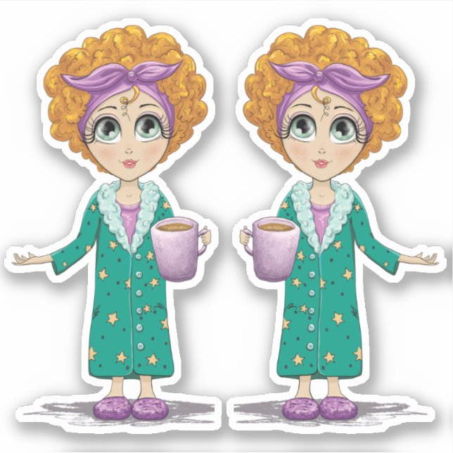 Cute Woman Nightgown Clipart (Front)