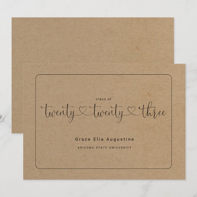 Cute Woman's Graduation Announcement  (Front/Back)