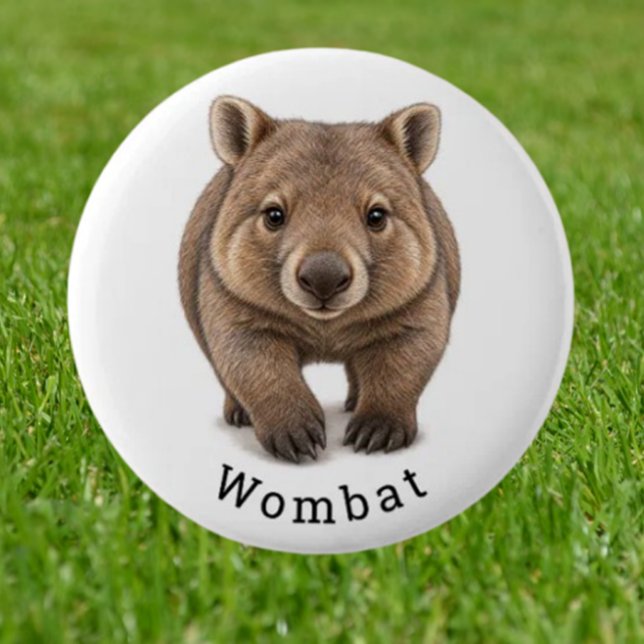 Cute Wombat 6 Cm Round Badge (Imagine walking into a room where everyone’s wearing an irresistibly cute wombat button)