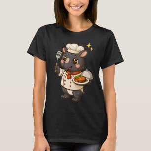 Cute Wombat Chef Kawaii Cooking Animal Professiona T-Shirt