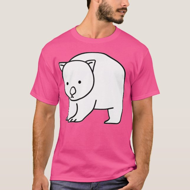 Cute Wombat White T-Shirt (Front)