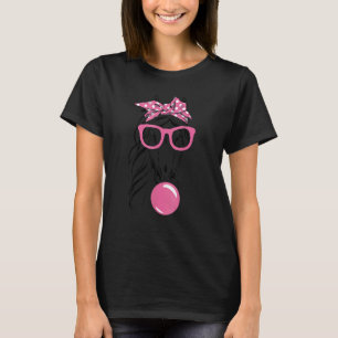 Cute Women Girl Horse With Bandanna Headband and G T-Shirt