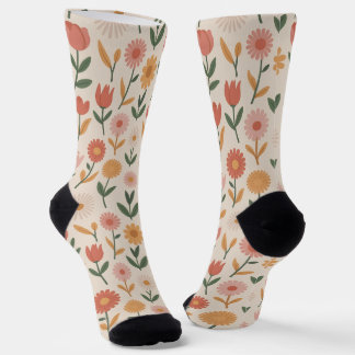 Cute women’s floral crew socks