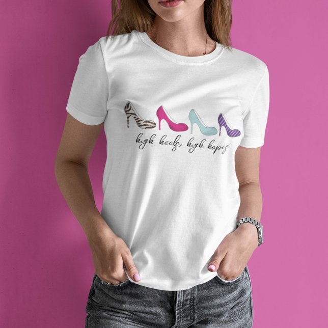 Cute Womens Chic Shoes  T-Shirt (Whimsical high heels t shirt. )