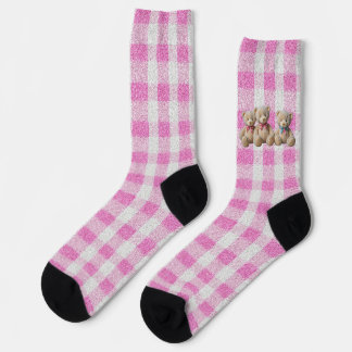 Cute women's teddy bear and heart printed socks -