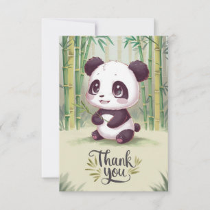 Cute Wood Panda Thank You Card