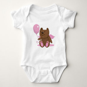 Cute wooden bear bearing gifts baby bodysuit