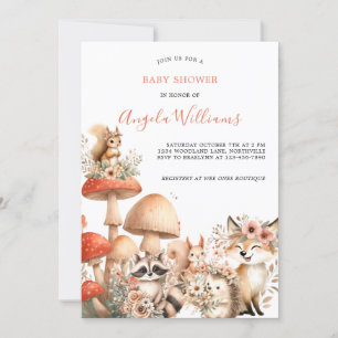Cute Woodland Animal Baby Shower Invitation