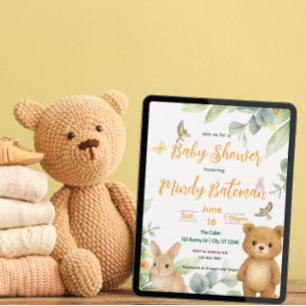 Cute Woodland animal baby shower Invitation