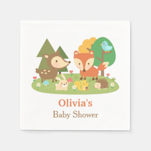 Cute Woodland Animal Baby Shower Party Supplies Napkin