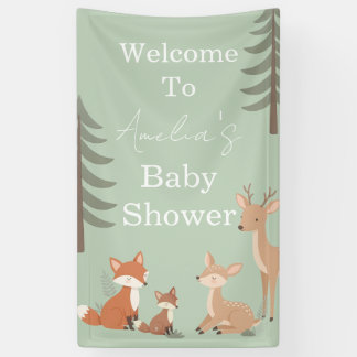 Cute Woodland Animal Baby Shower Welcome Sign