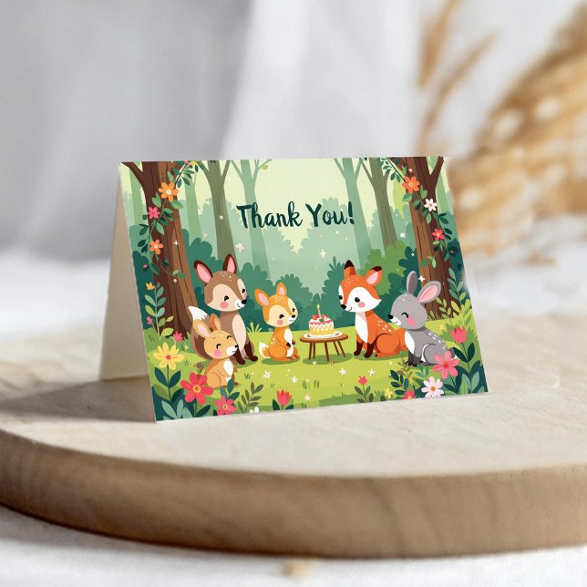 Cute Woodland Animal Child Birthday Thank You Card (Creator Uploaded)