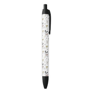 Cute Woodland Animal Doodle Pattern Black Ink Pen