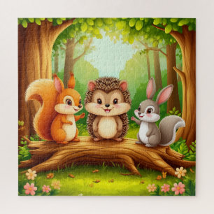 Cute Woodland Animal Friends Jigsaw Puzzle