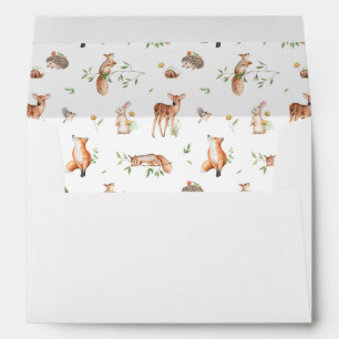 Cute Woodland Animal Friends Pattern Envelope