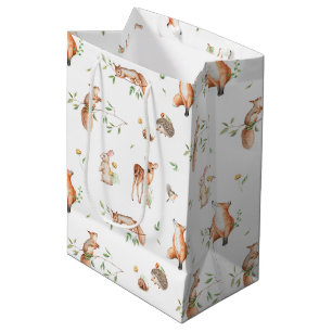 Cute Woodland Animal Friends Pattern Medium Gift Bag
