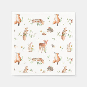 Cute Woodland Animal Friends Pattern Napkin