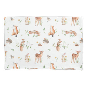 Cute Woodland Animal Friends Pattern Pillowcase