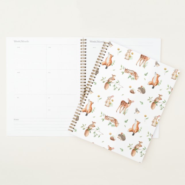 Cute Woodland Animal Friends Pattern Planner (Display)