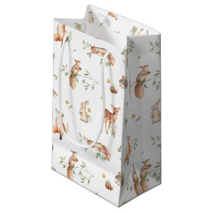 Cute Woodland Animal Friends Pattern Small Gift Bag