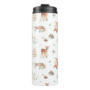 Cute Woodland Animal Friends Pattern Thermal Tumbler