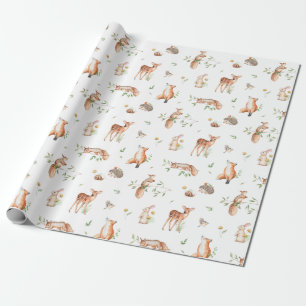 Cute Woodland Animal Friends Pattern Wrapping Paper