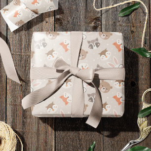 Cute Woodland Animal Kids Pattern Wrapping Paper