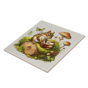 Cute woodland animal lovers  tile