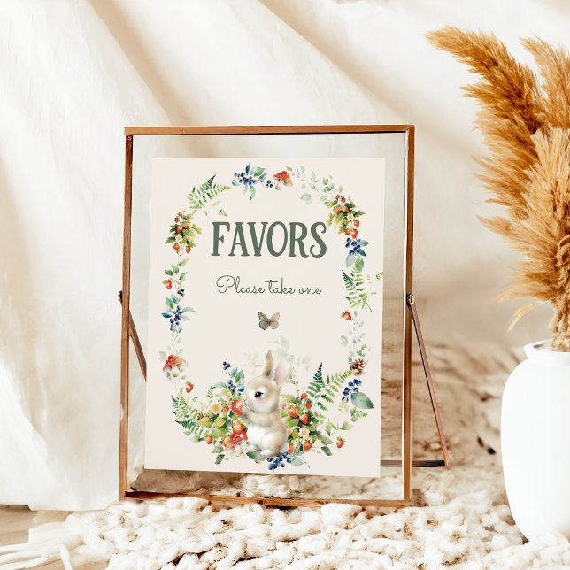 Cute Woodland Animal Neutral Baby Shower Favours Poster (Creator Uploaded)