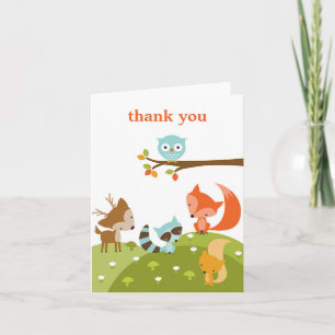 Cute Woodland Animal Thank You Cards